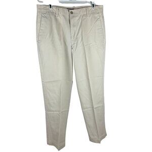 Dockers Mens Khakis No Wrinkle Twill Relaxed Fit Flat Front Pants Size 34/29